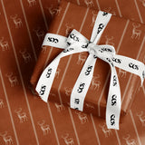 Rust Orange Vintage Deer Wrapping Paper, Gloss or Matte Finish Elegant Luxury Christmas Gift Wrap