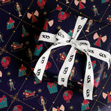 Purple Nutcracker Wrapping Paper, Gloss or Matte Finish Elegant Luxury Christmas Gift Wrap