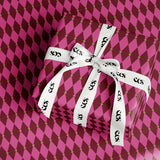 Pink Harlequin Checkered Wrapping Paper, Gloss or Matte Finish Elegant Luxury Birthday Gift Wrap