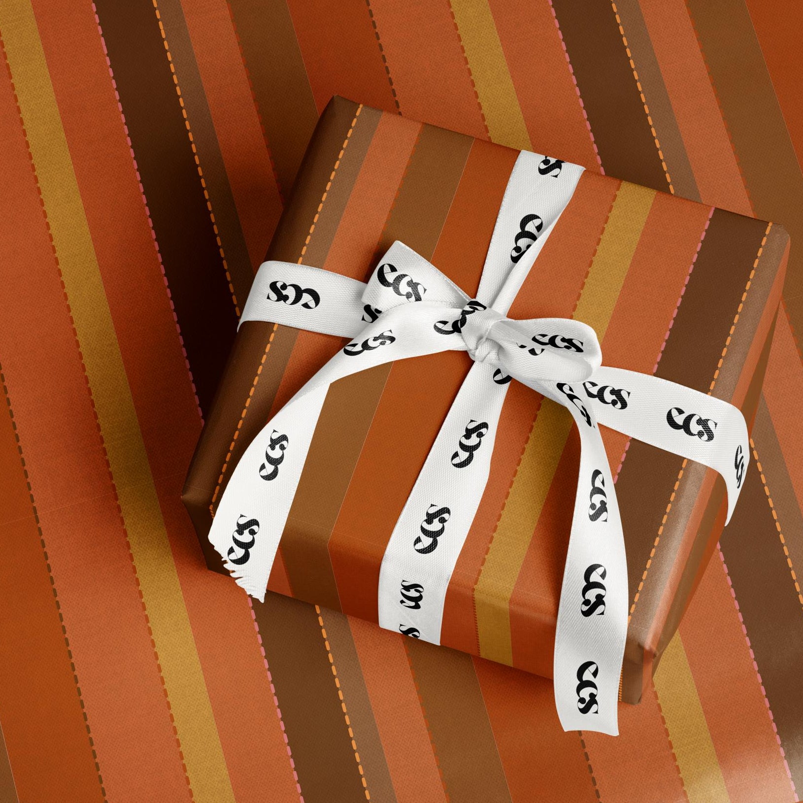 Autumn Striped Wrapping Paper, Gift Wrap for Thanksgiving, Fall Celebrations, Eco-Friendly Gift Packaging