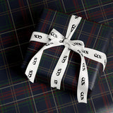 Navy and green tartan plaid wrapping paper — Evara Creative Studio