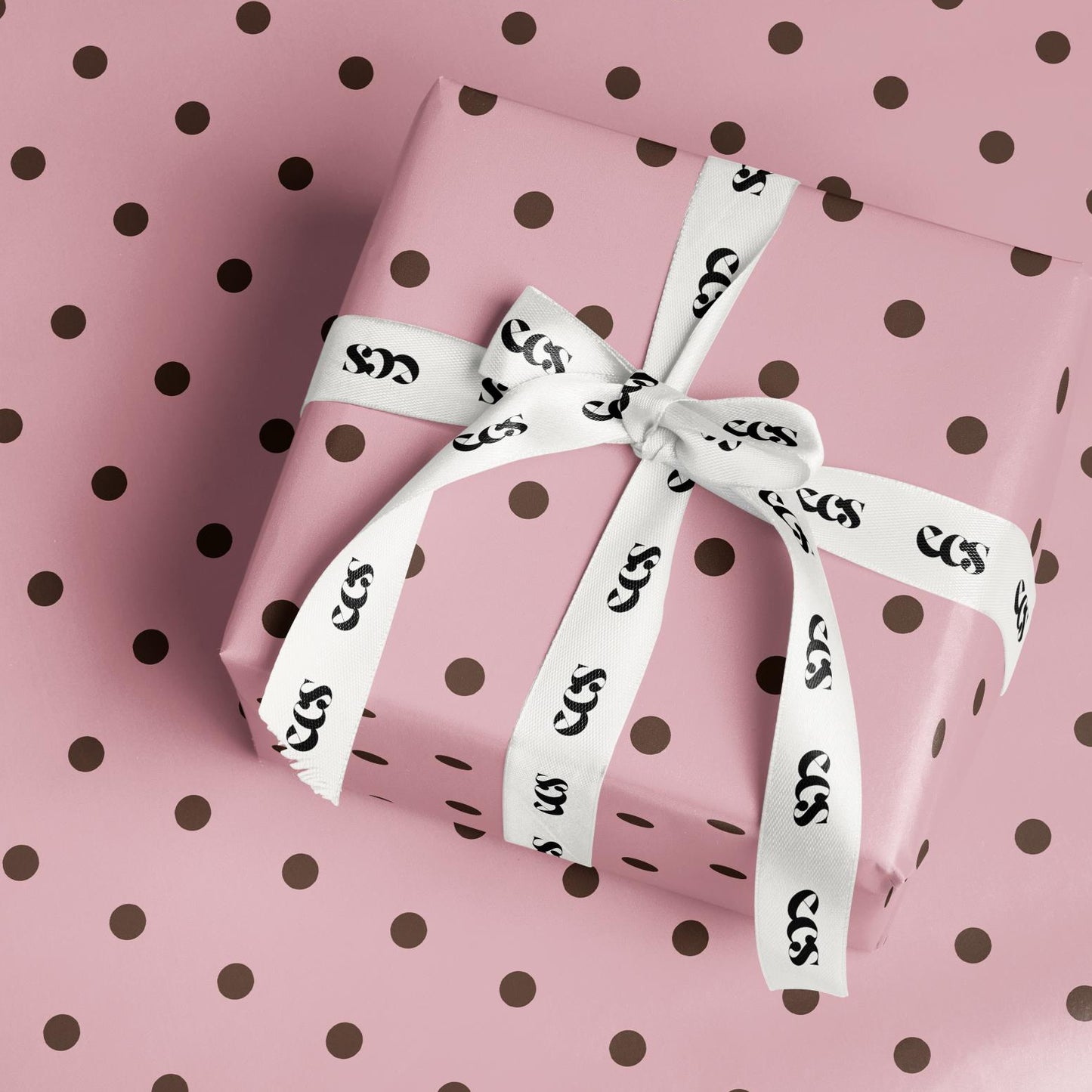 Pink polka dot wrapping paper — Evara Creative Studio