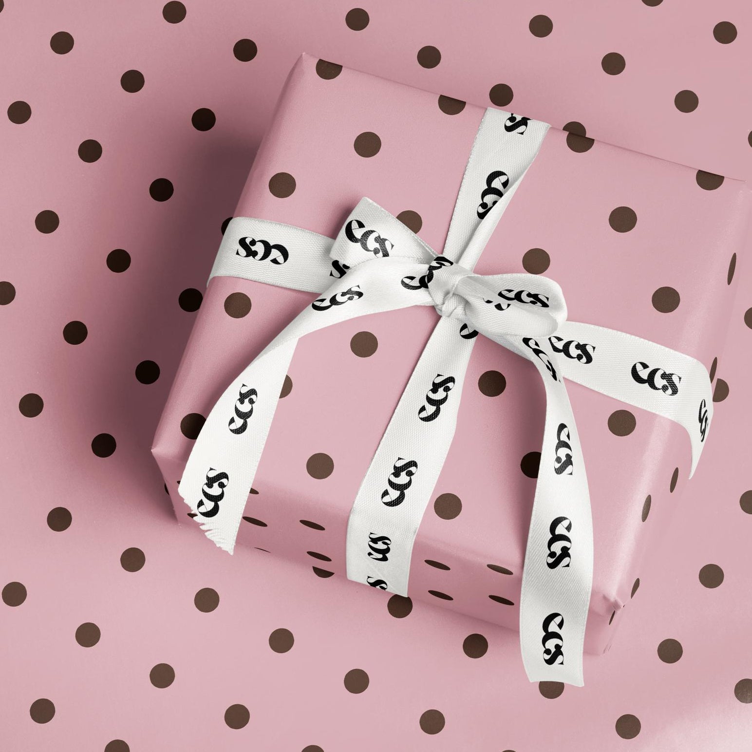 Pink polka dot wrapping paper — Evara Creative Studio