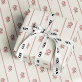 Vintage rose stripe wrapping paper — Evara Creative Studio