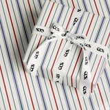 Red and Navy Striped Wrapping Paper, Elegant Classic Gift Wrap for Christmas, Holidays, Birthdays and Year-Round Gifting