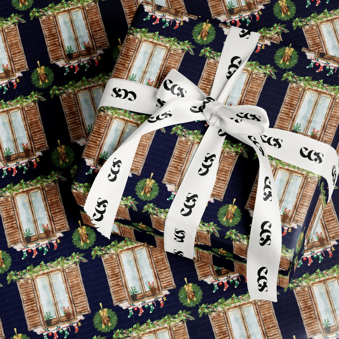 Christmas Window Wrapping Paper | Cozy Holiday Gift Wrap