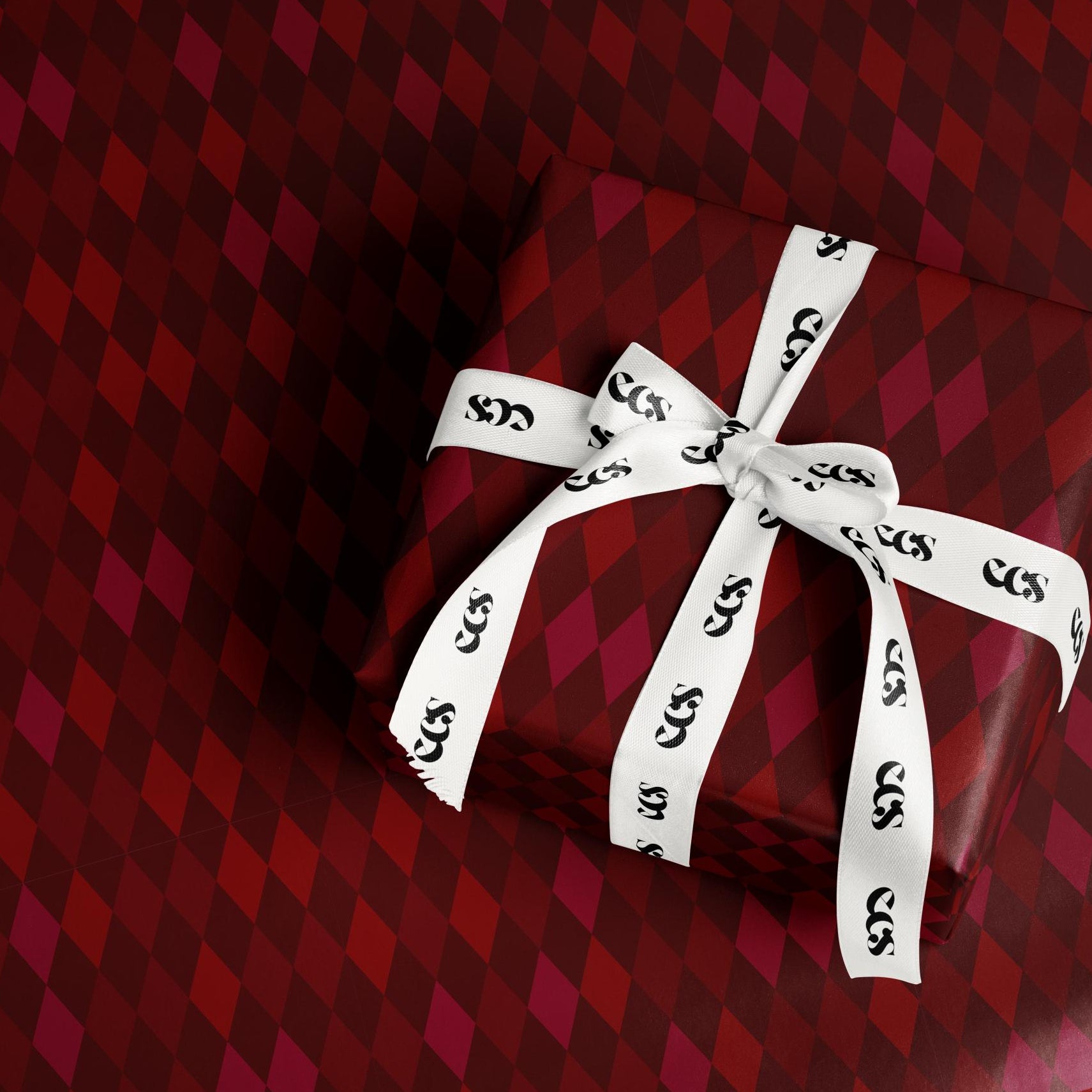 Luxury Argyle holiday wrap Wrapping Paper, Elegant Burgundy & Red Diamond Gift Wrap, Holiday, Wedding and Year-Round Packaging