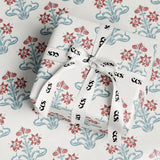 Vintage red and blue floral wrapping paper — Evara Creative Studio