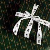 Deep Green Gold Deer Wrapping Paper, Gloss or Matte Finish Elegant Luxury Christmas Gift Wrap