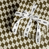 Brown Argyle Gift Wrapping Paper, Diamond Check Pattern Wrap Sheet in Glossy or Matte Finish