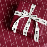 Cherry Gift Wrapping Paper | Burgundy Elegant Gift Wrap with Minimalist Cherry Stripe Pattern | Luxury Holiday & Birthday Wrap