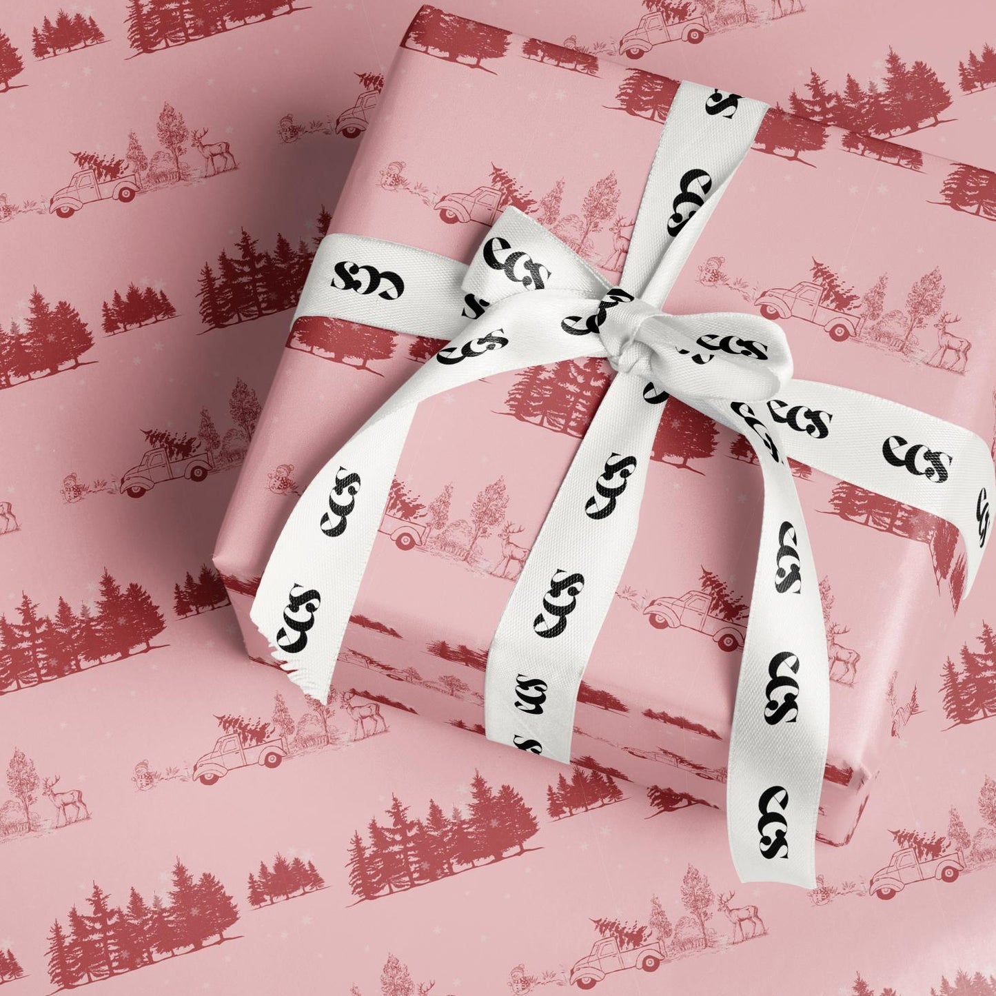 Pink Whimsical Christmas Wrapping Paper | Playful Holiday Wrap