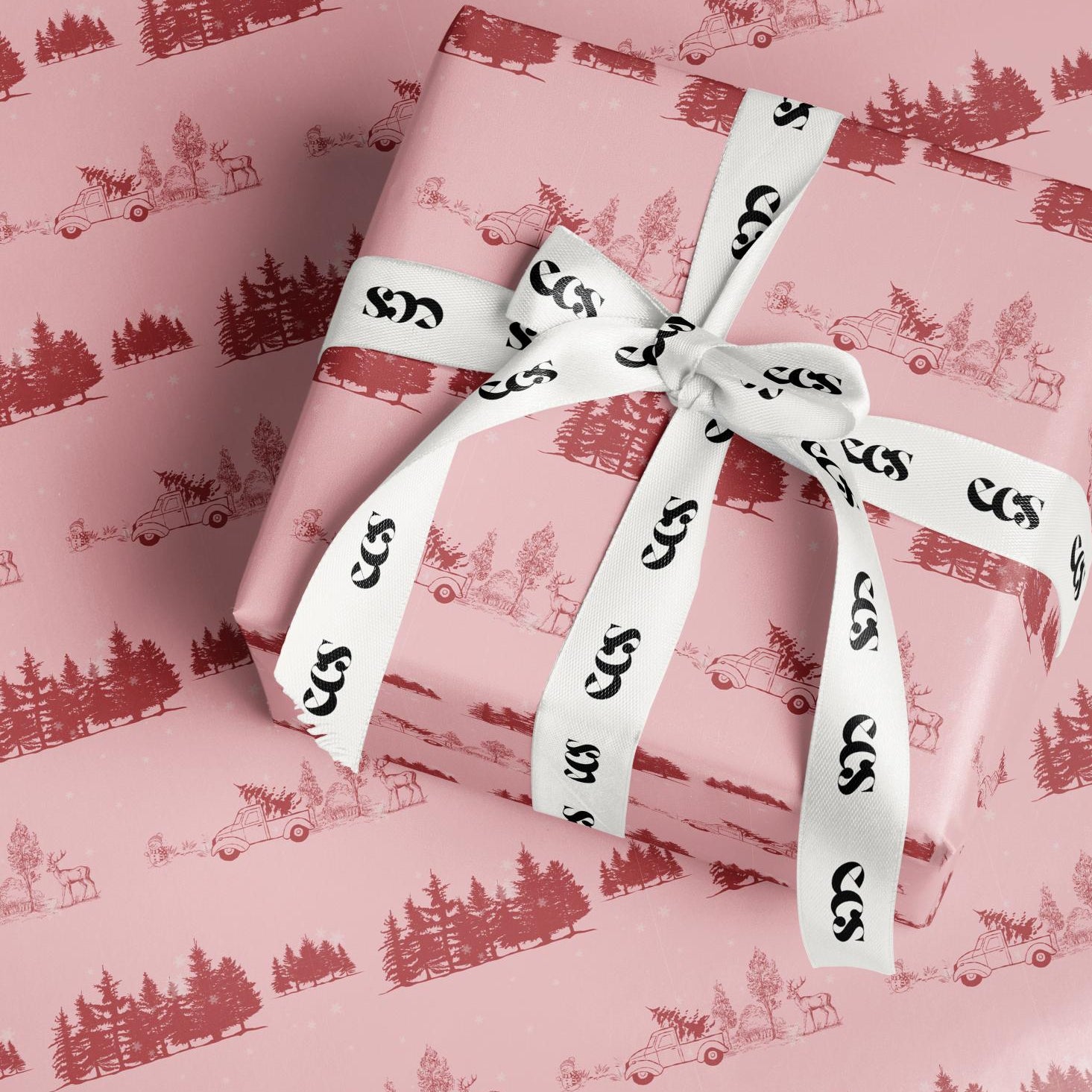 Pink Whimsical Christmas Wrapping Paper | Playful Holiday Wrap