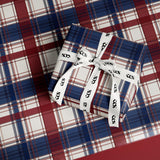 Red & Navy Tartan Plaid Wrapping Paper | Classic Christmas Wrap