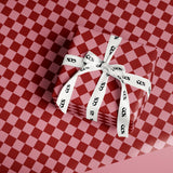 Pink & Red Checkered Wrapping Paper, Gloss or Matte Finish Elegant Luxury Birthday Gift Wrap