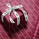 Cherry Gift Wrapping Paper | Burgundy Elegant Gift Wrap with Minimalist Cherry Stripe Pattern | Luxury Holiday & Birthday Wrap
