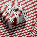 Red Candy Cane Stripe Wrapping Paper, Gloss or Matte Finish Elegant Luxury Christmas Gift Wrap