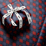Luxury Argyle Gift Wrapping Paper, Elegant Navy & Red Plaid Wrap, Classic Christmas and Year-Round Gift Packaging
