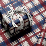 Red and navy tartan plaid Christmas wrapping paper — Evara Creative Studio