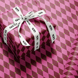 Pink Harlequin Checkered Wrapping Paper, Gloss or Matte Finish Elegant Luxury Birthday Gift Wrap