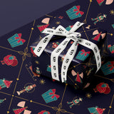 Purple Nutcracker Wrapping Paper, Gloss or Matte Finish Elegant Luxury Christmas Gift Wrap