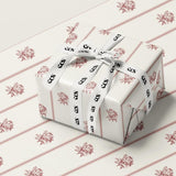 Vintage Rose Stripe Wrapping Paper | Romantic Floral Gift Wrap
