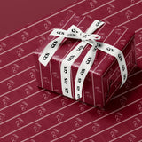 Cherry Gift Wrapping Paper | Burgundy Elegant Gift Wrap with Minimalist Cherry Stripe Pattern | Luxury Holiday & Birthday Wrap
