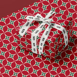 Festive Christmas Icon Wrapping Paper | Green Holiday Gift Wrap