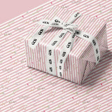 Pink Striped Floral Wrapping Paper | Valentine & Wedding Gift Wrap