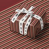 Burgundy and Gold Striped Wrapping Paper, Elegant Luxury Gift Wrap for Christmas, Holidays, Birthdays and Special Occasions