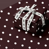 Brown Polka Dot Gift Wrapping Paper, Classic Dot Pattern Wrap Sheet in Glossy or Matte Finish, Great for Fall Gifting and Year-Round Use