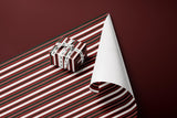 Red & Green Stripe Wrapping Paper, Gloss or Matte Finish Elegant Luxury Christmas Gift Wrap