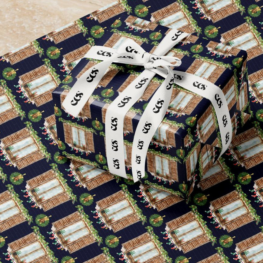 Christmas Window Wrapping Paper | Cozy Holiday Gift Wrap