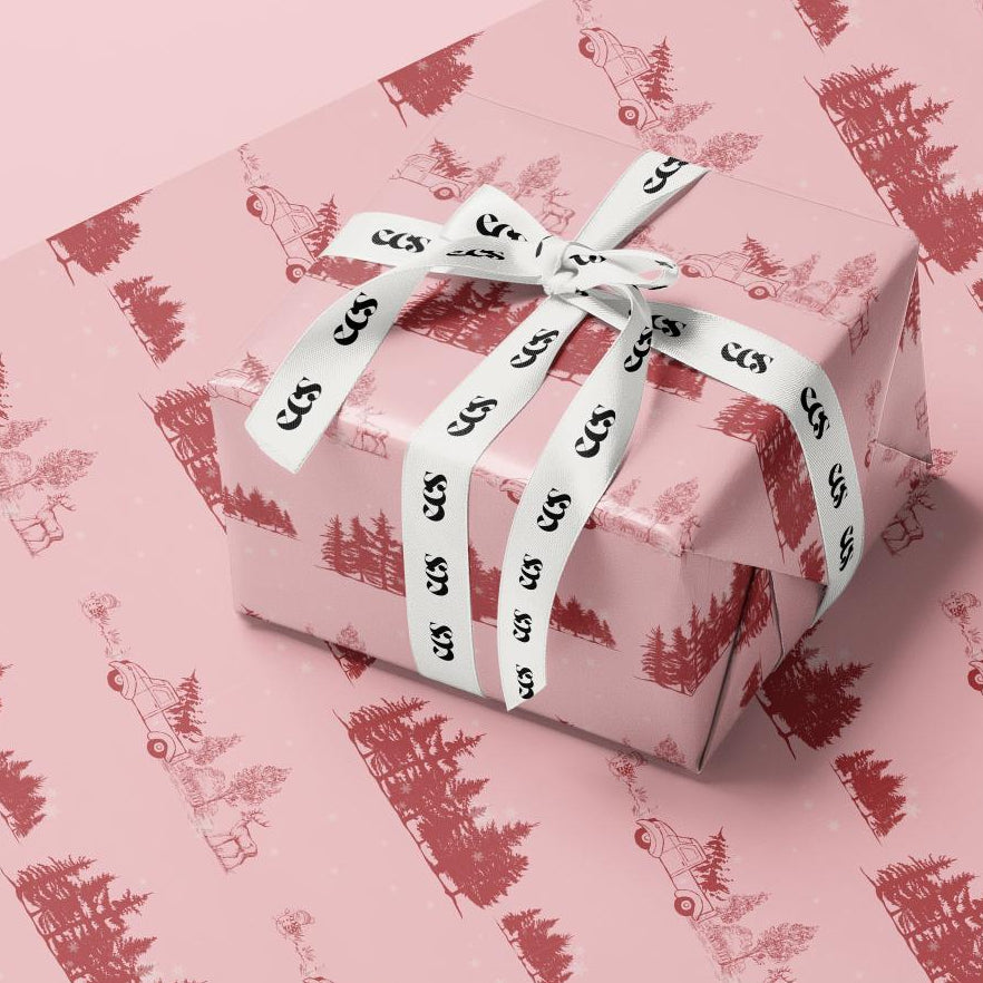 Pink Whimsical Christmas Wrapping Paper | Playful Holiday Wrap