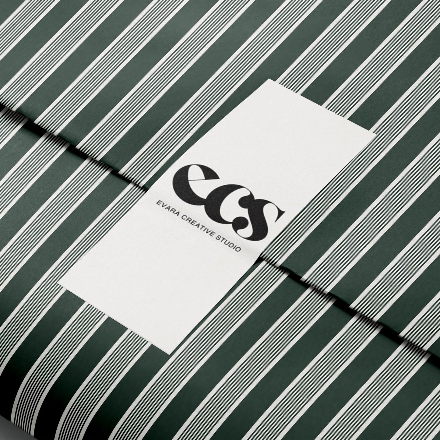 Green and Ivory Stripe Wrapping Paper, Classic & Refined Design for Christmas, Birthdays, Weddings - Traditional Style with a Modern Twist,