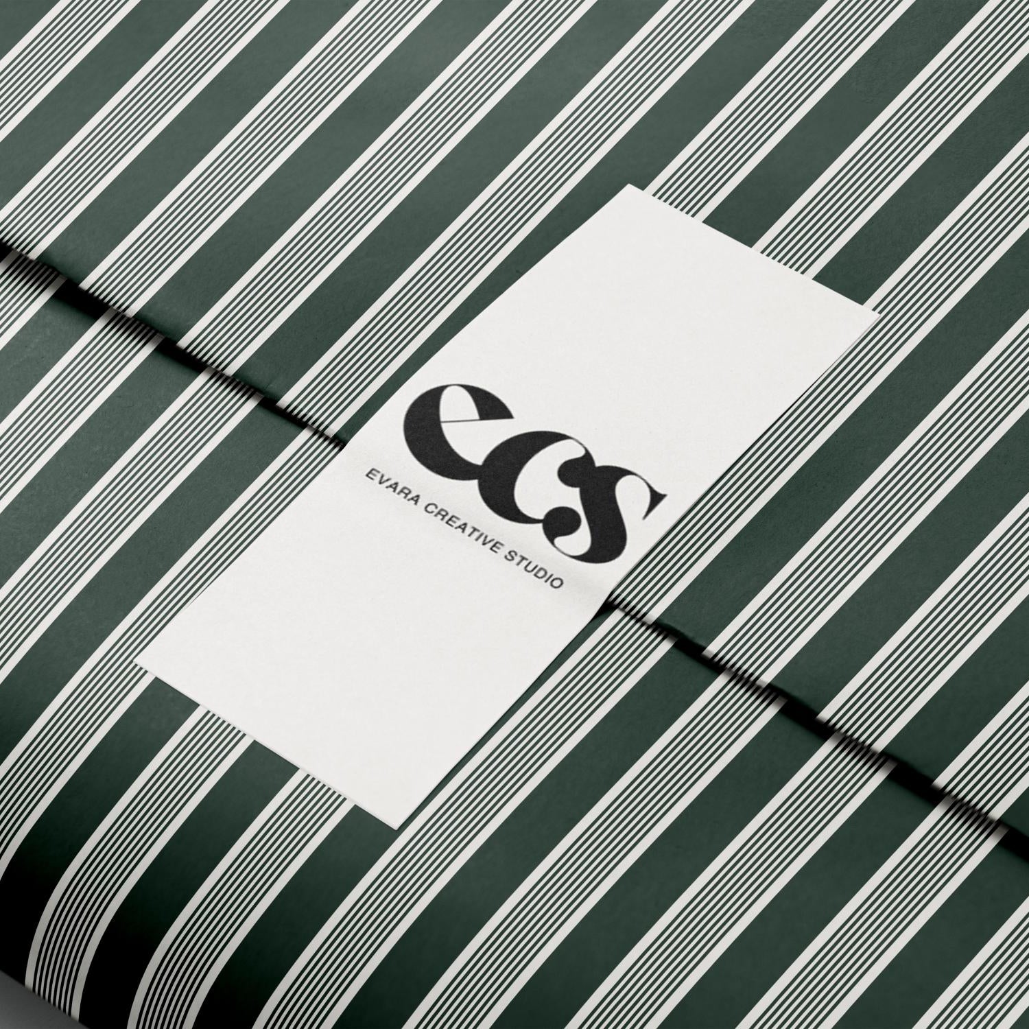 Green and Ivory Stripe Wrapping Paper, Classic & Refined Design for Christmas, Birthdays, Weddings - Traditional Style with a Modern Twist,